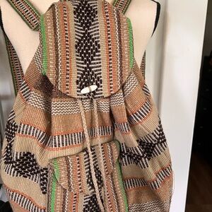 Woven Backpack with Earthy Tones